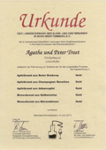 Pämierungsurkunde für Destillate 2013, Brennerei Trost, Linsenhofen